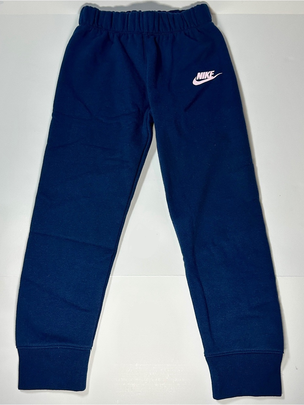 NWOT Nike Girls Navy Blue & Pink Fleece Joggers Sweatpants Size 6